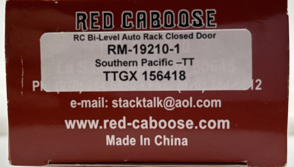 N Scale Red Caboose 19210-1 Southern Pacific Closed Auto Rack TTGX 156418 - Image 2 of 4