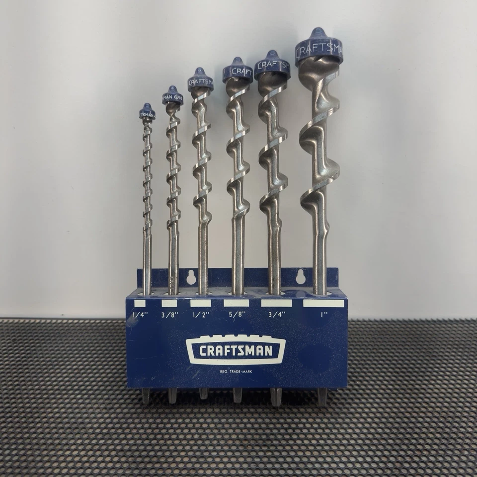Juego de brocas de barrena vintage Craftsman 7 piezas con brocas para taladrar madera EE. UU. 1/4–1" Foto 4 de 4