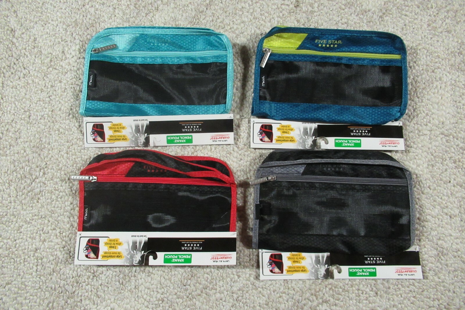 NWT MEAD FIVE STAR PENCIL POUCH PICK YOUR COLOR eBay