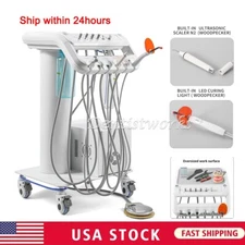 Portable Dental Delivery Unit with Air Compressor Mobile Cart Springe Suction
