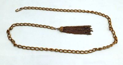 Vtg Napier Gold Tone Textured Chain Belt With Tassel 38 display picture 2