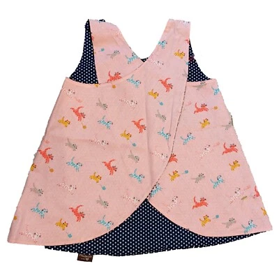 Wendekleid Schürzenkleid Katzen Trägerkleid Kinderkleid Sommerkleid Baumwolle - Bild 1 von 4