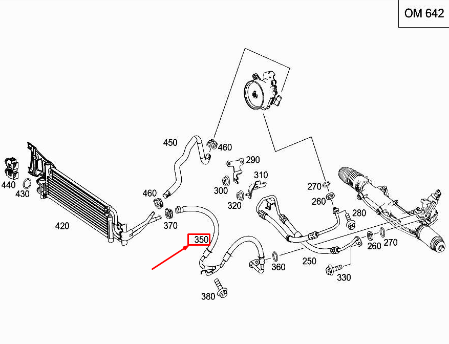 MERCEDES-BENZ E Coupe C207 Power Steering Expansion Hose A2044606524