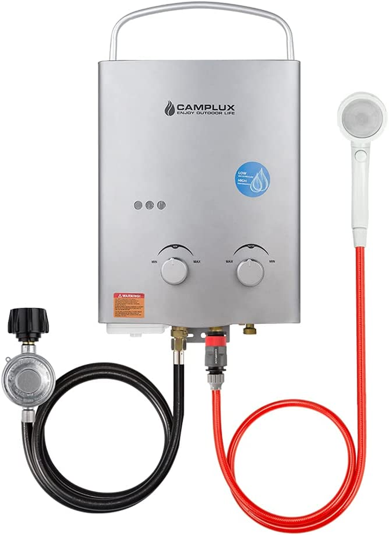 5L 1.32 GPM Portable Propane Water Heater, Outdoor Tankless Gas Water