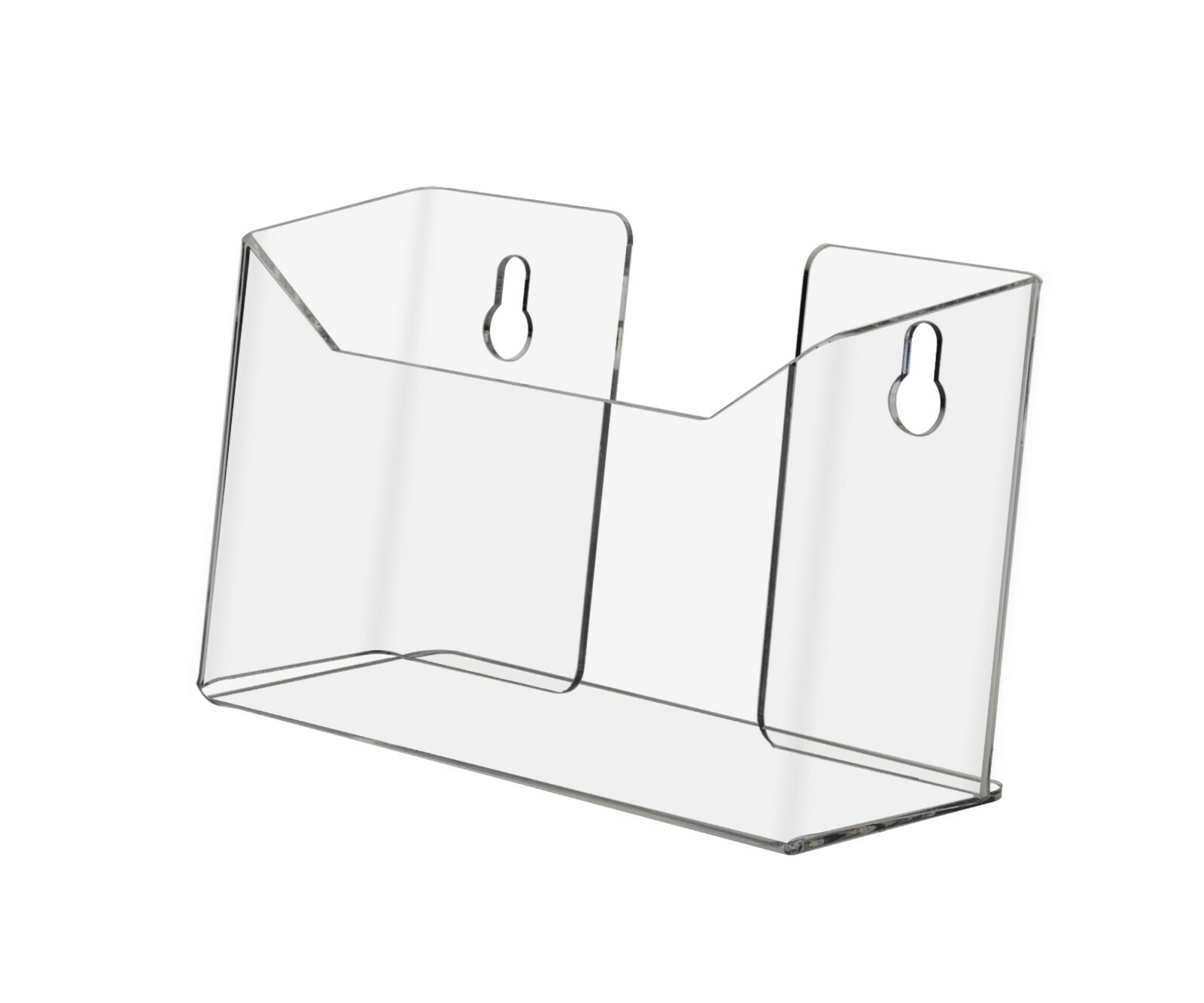 Postcard Holder Literature Display 6”W Wall Mount Clear Acrylic Lot of 24