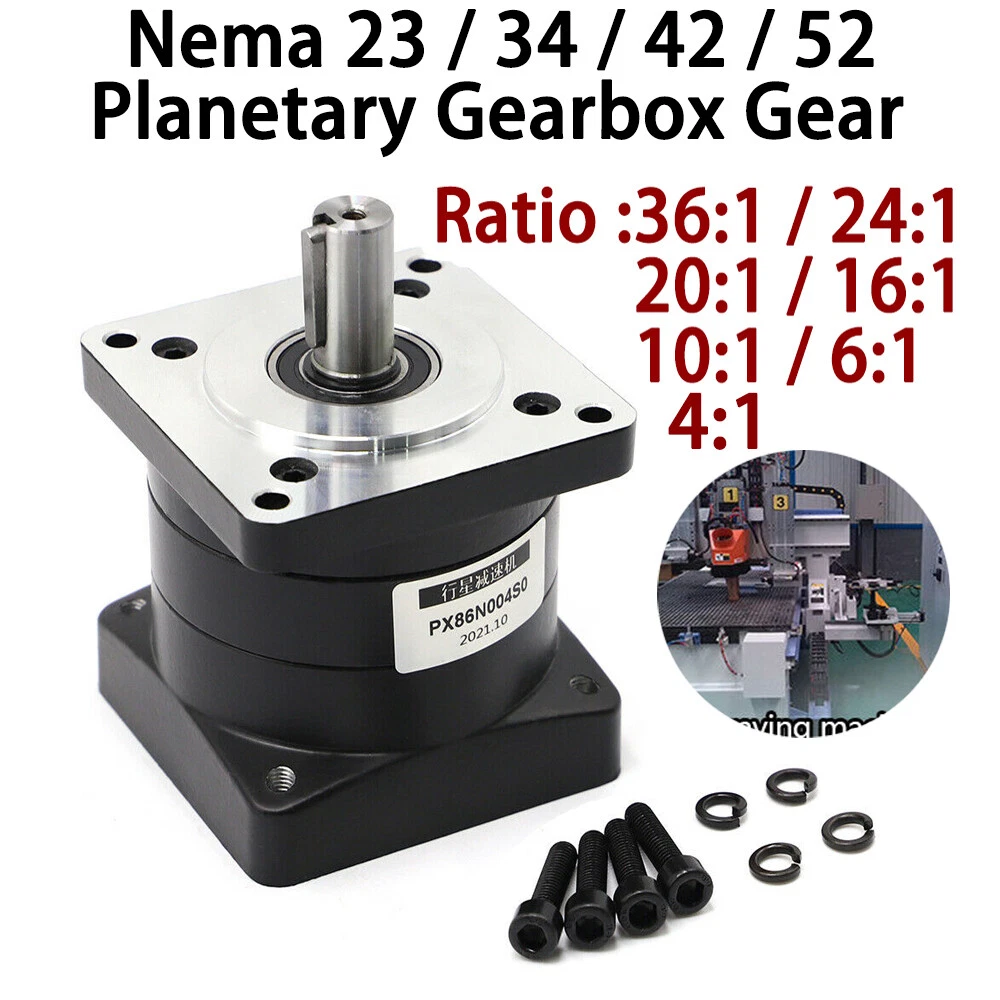 Nema 23 Gearbox 57mm Motor Reducer Ratio 10 16