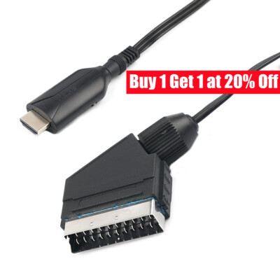 Cavo Adattatore Da SCART A HDMI 1 Metro – Convertitore Full HD Video E Audio – Nero