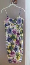 Dressy Jewel Tone Floral Dress-Adjustable Spaghetti Straps-Spiegel - Great Cond