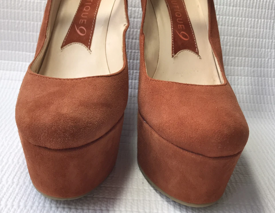 Boutique 9 Mujer Gamuza Óxido Plataforma Cuña Talla 6.5 Usado Foto 2 de 4