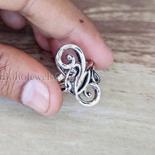 Retired Long Ornate Scroll Rings 925 Sterling Silver Handmade Band Women 240