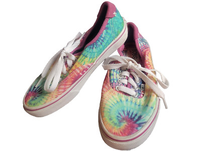 Bob's From Sketchers California Tie-Dye Shoes Lace Up Size 5 Multicolor