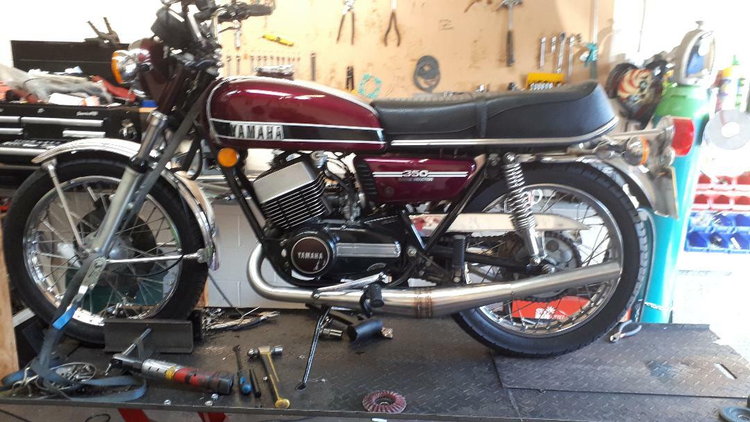 HIGGSPEED S/STEEL EXPANSION CHAMBER EXHAUST FOR YAMAHA RD250/350/400