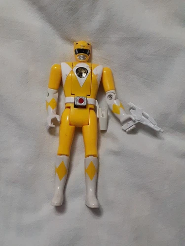 1995 Yellow Power Ranger Trini FLIP HEAD WORKS W/ ACCESSORY Morphin Bandai RARE