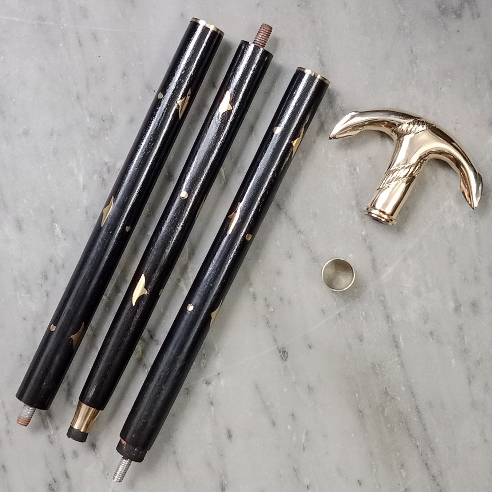 Solid Brass Anchor Head Handle Functional Wooden … - image 2