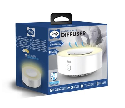 Sealy Portable Mini Essential Oil Diffuser with Adhesive Mounting (DF-100) Aroma