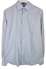SUITSUPPLY Try On Slim Fit Formal Shirt Men's 41L / 16L Spread Neck Button Blue