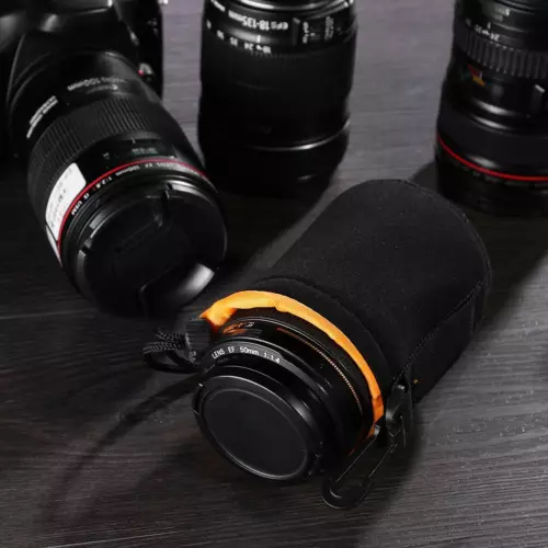 2X S-XL Naranja Neopreno Suave DSLR Cámara Lente Bolsa Almacenamiento Cubierta Estuche EE. UU. - Imagen 21 de 25