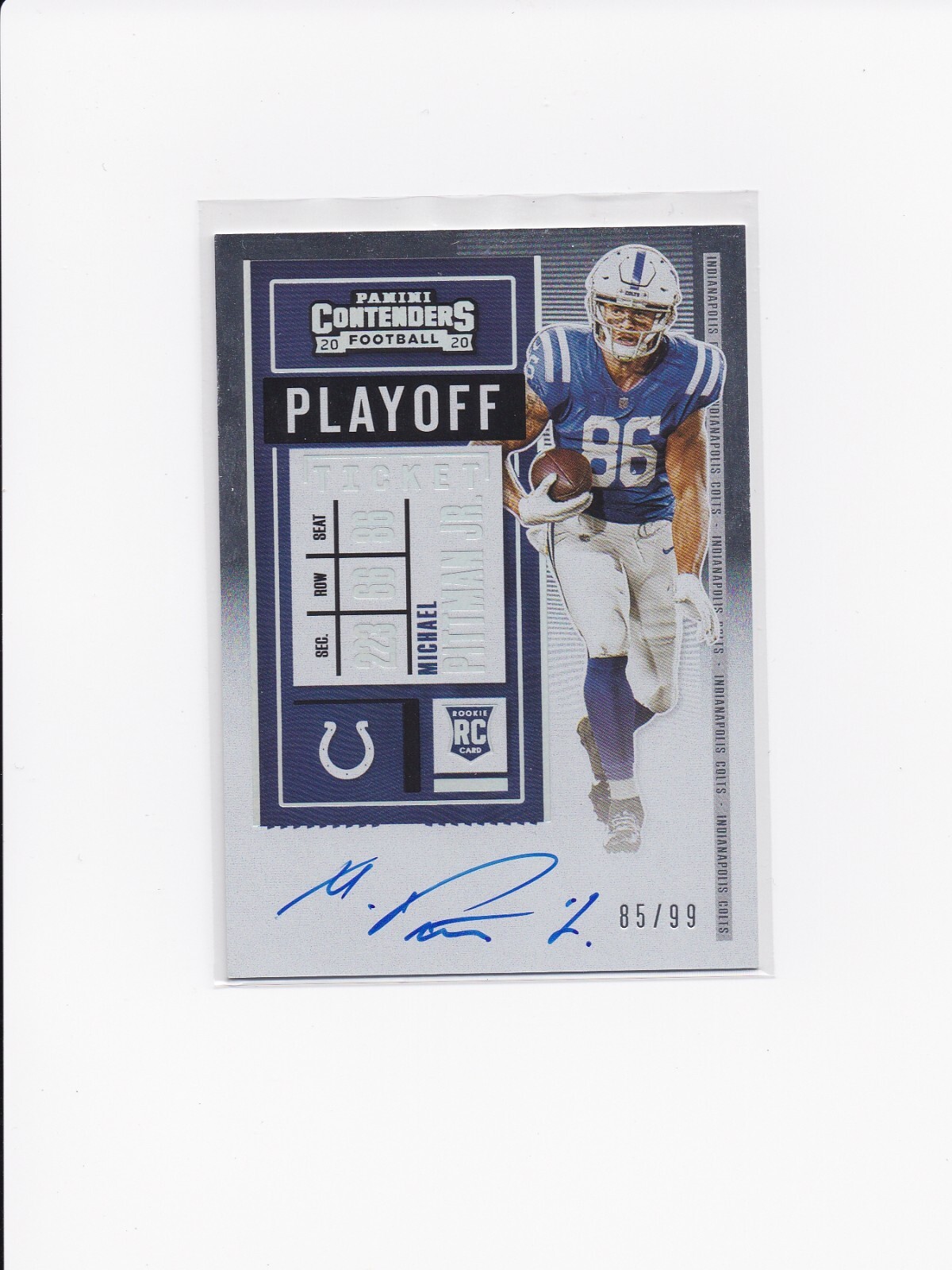 2020 Panini Contenders Michael Pittman Jr. RC #114 Rookie Auto Playoff 85/99