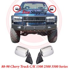 For 1988-1998 Chevy Truck Ck 1500 2500 3500 Manual Mirrors Chrome Pair Set 2pc For 1988-1998 Chevy Truck Ck 1500 2500 3500 Manual Mirrors Chrome Pair Set 2pc