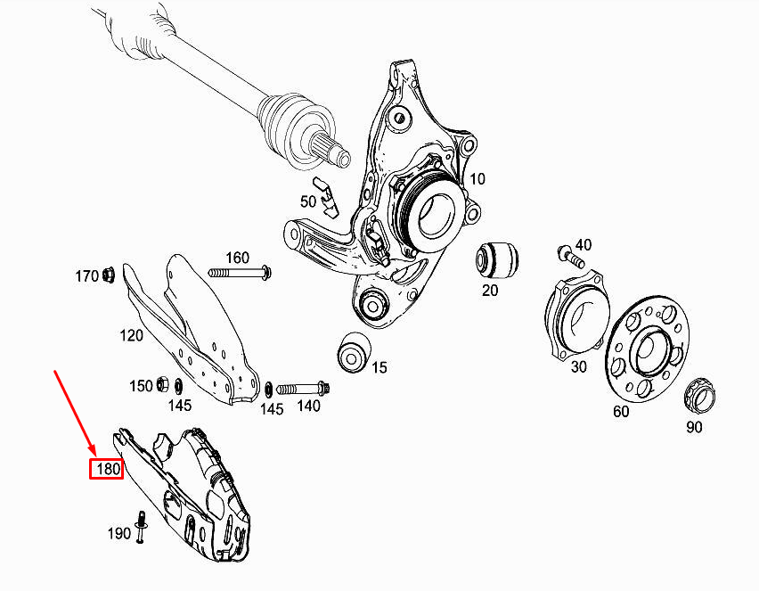 MERCEDES-BENZ SL R231 Hintere Federquerlenkerverkleidung A2313520088