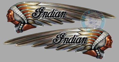 2 x INDIANER AUFKLEBER LINKE UND RECHTE SEITE MOTORRADAUFKLEBER IA140
