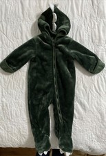 Children's Place Infant Cozy Green Dragon Plush Pram Costume, 9-12 Months