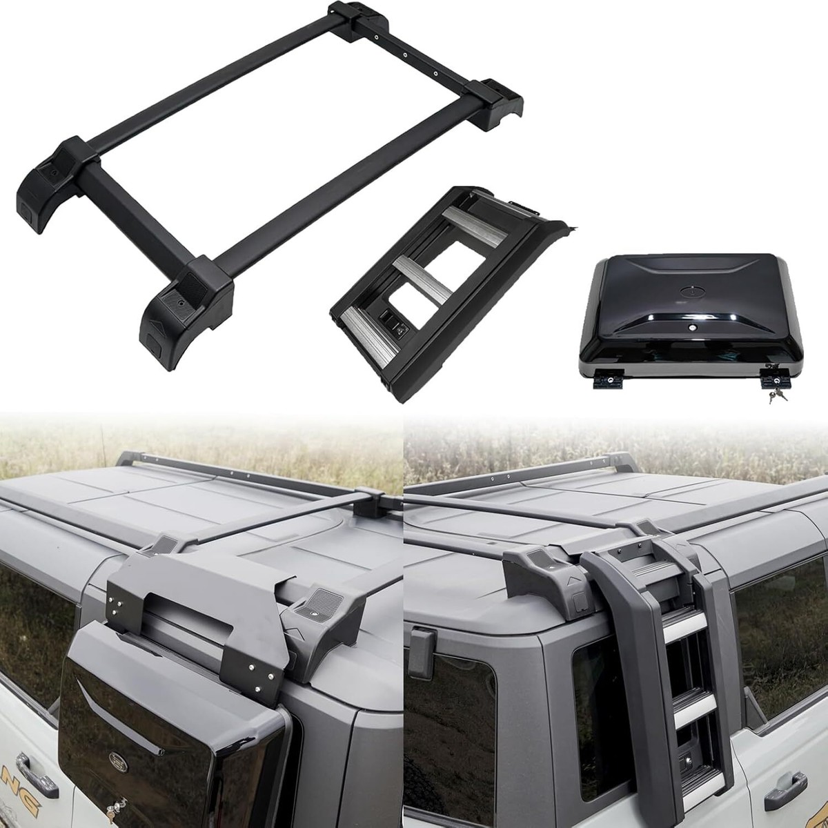 Rear Extensions Half Roof Rack for 2021-2026 Ford Bronco Hard Top