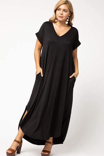 Short Sleeve Pocket Maxi Dress | eBay