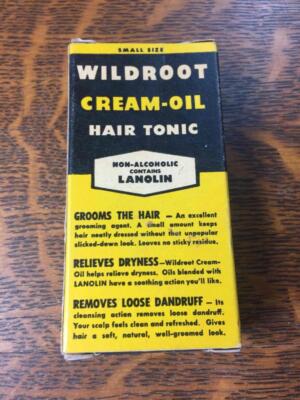 Vintage Wildroot Cream-Oil Hair Tonic Small Size Empty BOX ONLY Advertising