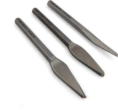 3pc 5/32 Diamond 1/4in Cape And Round Chisel Set W Pouch MADE IN