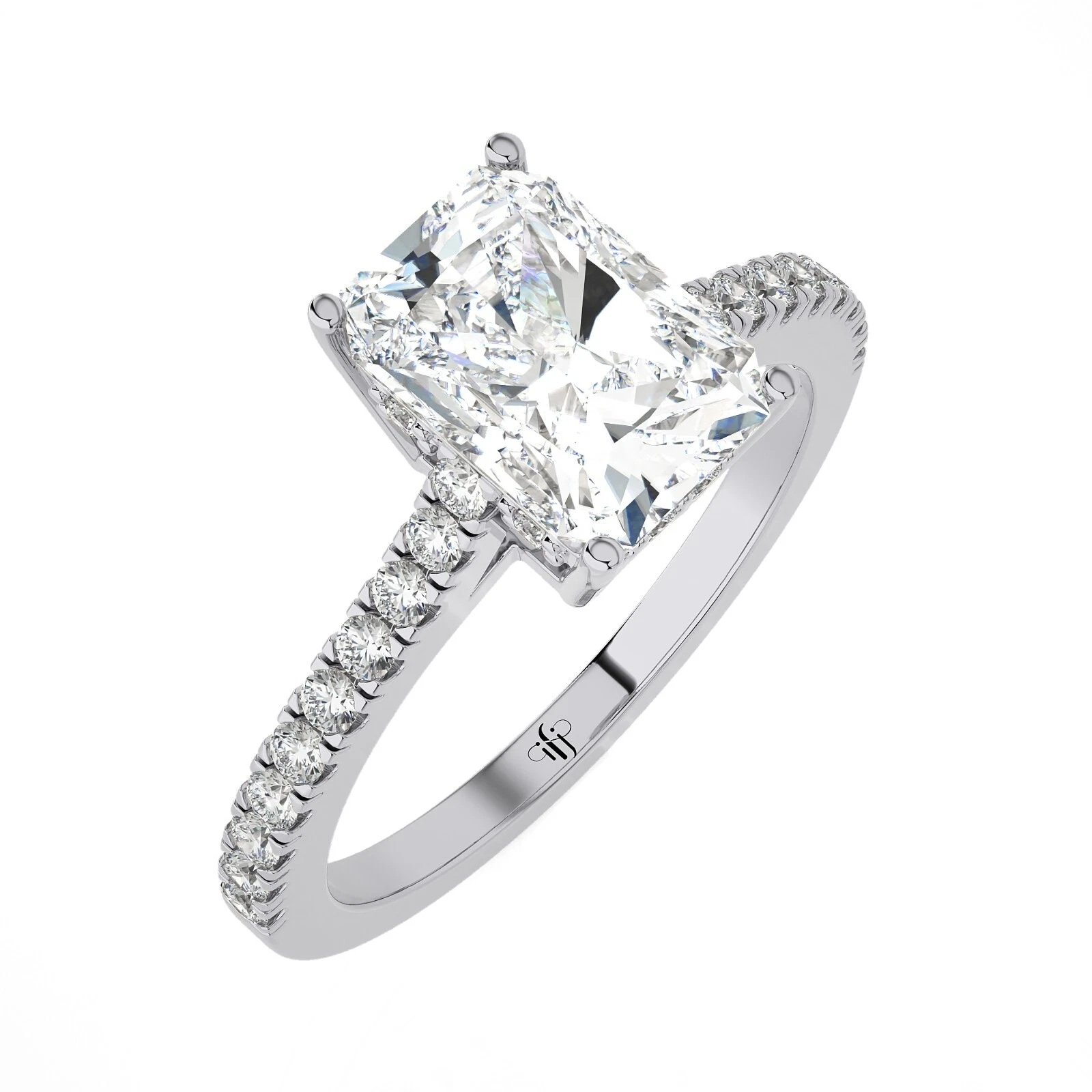 IGI Certified Lab Grown Diamond Engagement Ring 2.36ct F/VS Emerald 14k Gold image-1