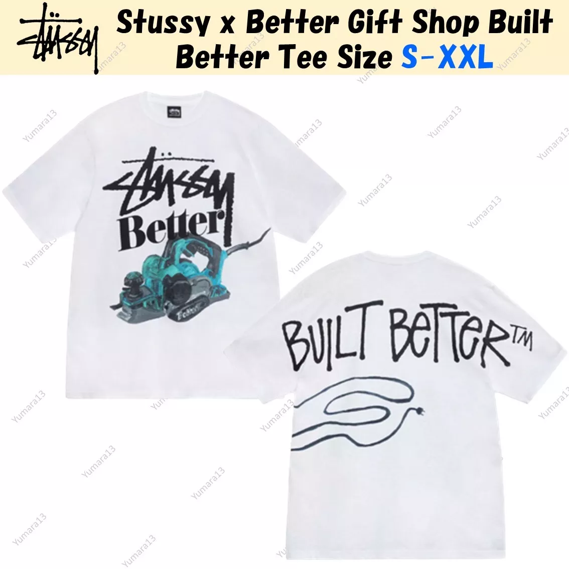 STUSSY & BETTER GIFT SHOP BUILT TEE XL