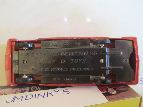 DINKY 533 MERCEDES BENZ 300 SE COUPE MIB 9 EN BOITE VERY NICE LOOK - Foto 10 di 18