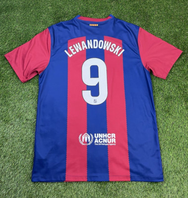 Robert Lewandowski Barcelona 2023-2024 Home Kit/Jersey #9 XXL