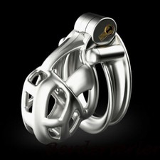 Men Metal Locking Belt Stainless Steel Cobra Male Chastity Device Mamba Cage