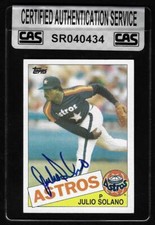 JULIO SOLANO Signed Autographed 1985 Topps Card 353 Houston Astros CAS