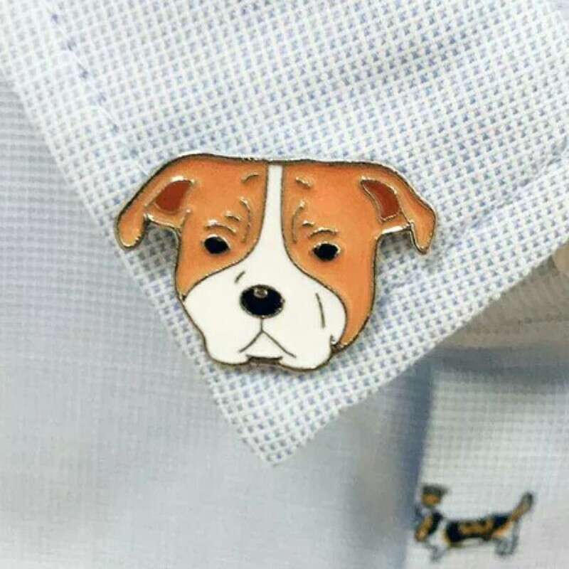 Staffordshire Bull Terrier dog Staffy Stafford hund inspired collar gift pin bad