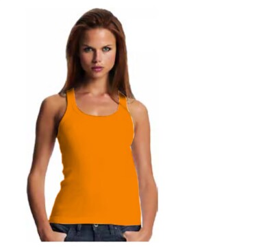 XXL Orange Wholesale 2x1 Ribbed Tank Top Women's K105 shirt | eBay