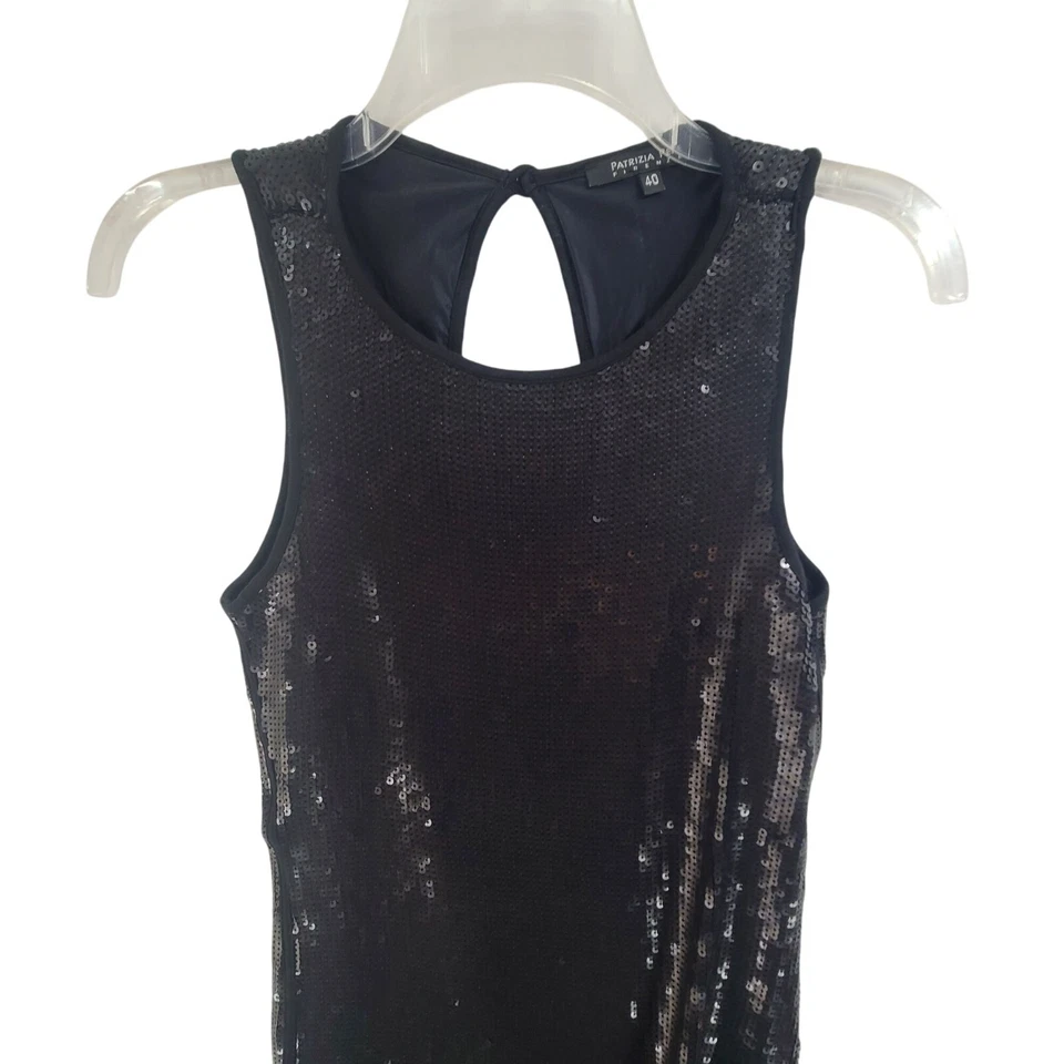 Patrizia Pepe Women's Sleeveless Sequen Mini Dress Black Size 8 Foto 3 de 4