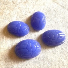 AL1033 Vintage glass cabochons 25x18mm calcedon scarab unfoiled bombe back 4