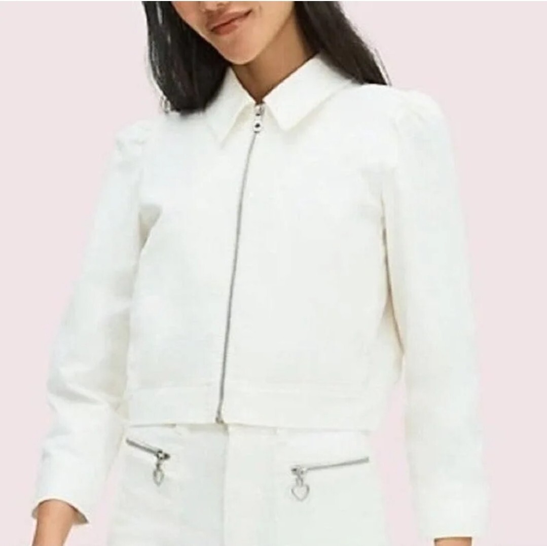 $248 KATE SPADE New York Womens XXS Jean JACKET Crop White DENIM 2