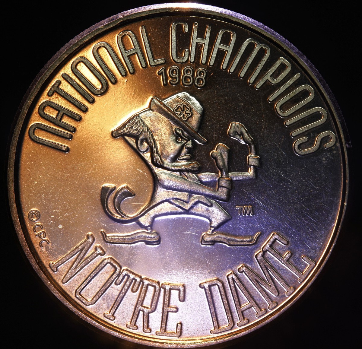 1988 Notre Dame National Champions Football 1oz 999 FINE Silver