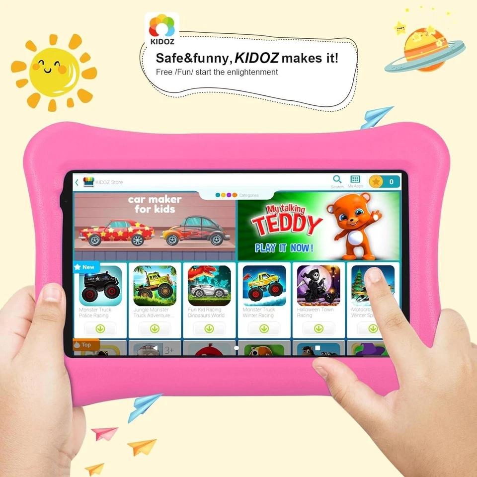 Android 14 Kinder Kids Tablet HD 10.1”, 2025 Neu 8GB RAM 64GB ROM - Kindertablet - Bild 4 von 4