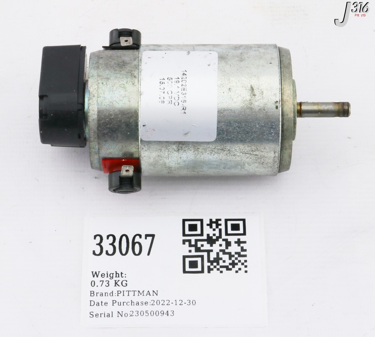 33067 PITTMAN SERVO MOTOR, 19.1 VDC, 500 CPR W/ HEDS-5540 ENCODER