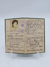 Vintage Cuban Institute os Secondary Education Santa Clara Teachers ID Card 1944