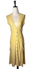 Faithfull The Brand Dress Women 4 Yellow Lemon Sorbet Blohm Midi Boho Cottage