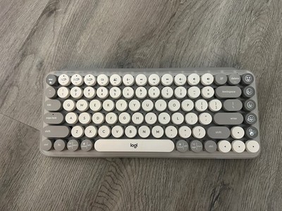 Logitech POP Keys Wireless Mechanical Emoji Keyboard (Mist) - Tested No Dongle