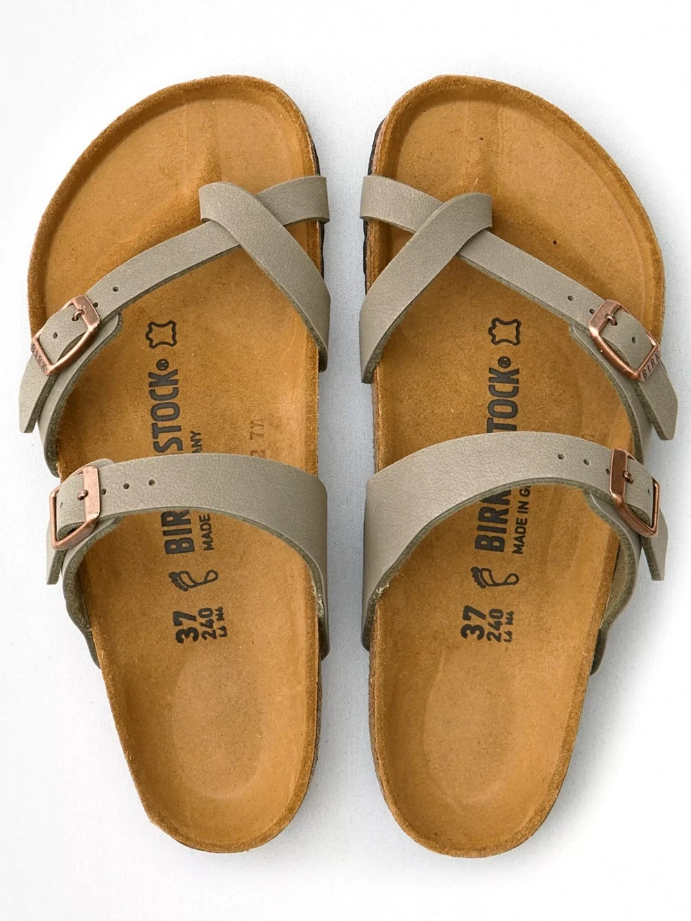 Birkenstock Mayari Birkibuc Stone Sandals Wide Size Women’s Shoes New w/ Box