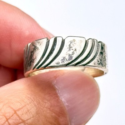 Vintage Navajo Steve Yellowhorse Native Sterling Silver Ring Size 