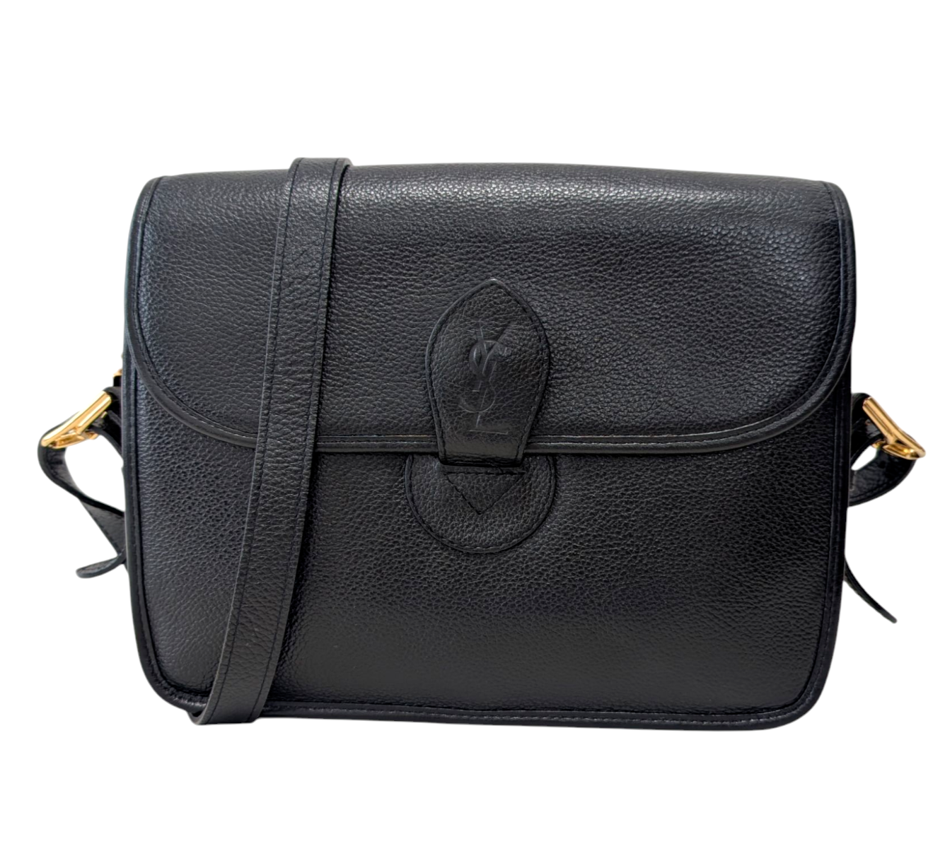 *Rara* Borsa a tracolla Yves Saint Laurent borsa pelle nera vintage YSL autentica